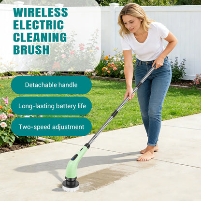 Cordless Electric Cleaning Brush - 7-in-1 Multi-Surface Scrubber with 2-Speed Adjustment, Detachable Extension Handle