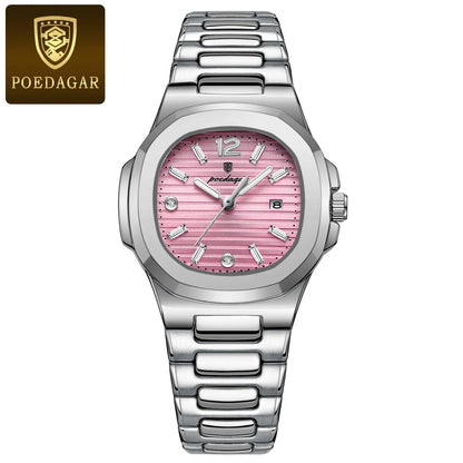 POEDAGAR Square Fashion Woman Wristwatch Luminous Waterproof Date Ladies Watch Luxury High Quality Quartz Women's Watches Reloj