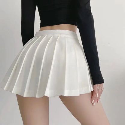 MEXZT Sexy Pleated Skirts Women Korean High Waist Mini Skirts JK Preppy Summer Fashion White Black Gyaru Tennis Extreme Skirt