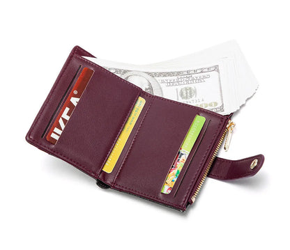 CH Luxury Brand Retro Design Business Card Bag Fashion Button Classic Folding Wallet Compact and Lightweight Women's Square Bag