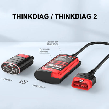 THINKCAR Thinkdiag 2 OBD2 scanner with CANFD support, all systems diagnostics tools with 15 reset functions, two-way scanning, ECU coding.