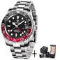 PAGANI DESIGN 40MM Black Gray Dual Tone Automatic Mechanical GMT WATCH Sapphire Glass Stainle Steel Sports luminous Watches men