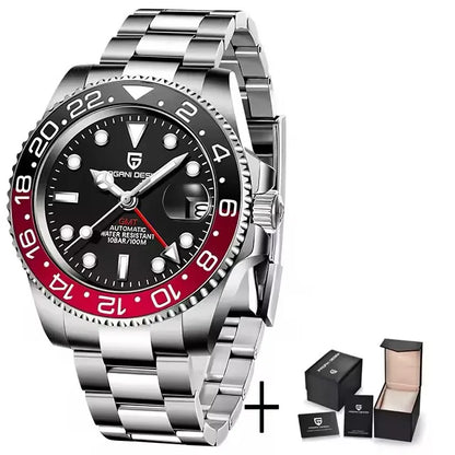 PAGANI DESIGN 2026 40MM Luxury Men GMT Automatic Machinery Watch Ceramic Bezel Jubilee Strap Sapphire Waterproof Watches for men