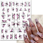 3d Nails Art Decals Spring Fruits Pink Full Tips Peony Magnolia Flowers Adhesive Sliders Stickers Decoration For Nails Manicure
