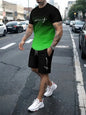 2025 new summer men's sportswear, men's loose fashion clothing, 3D printed T-shirt shorts, men's simple clothing fashion set, li
