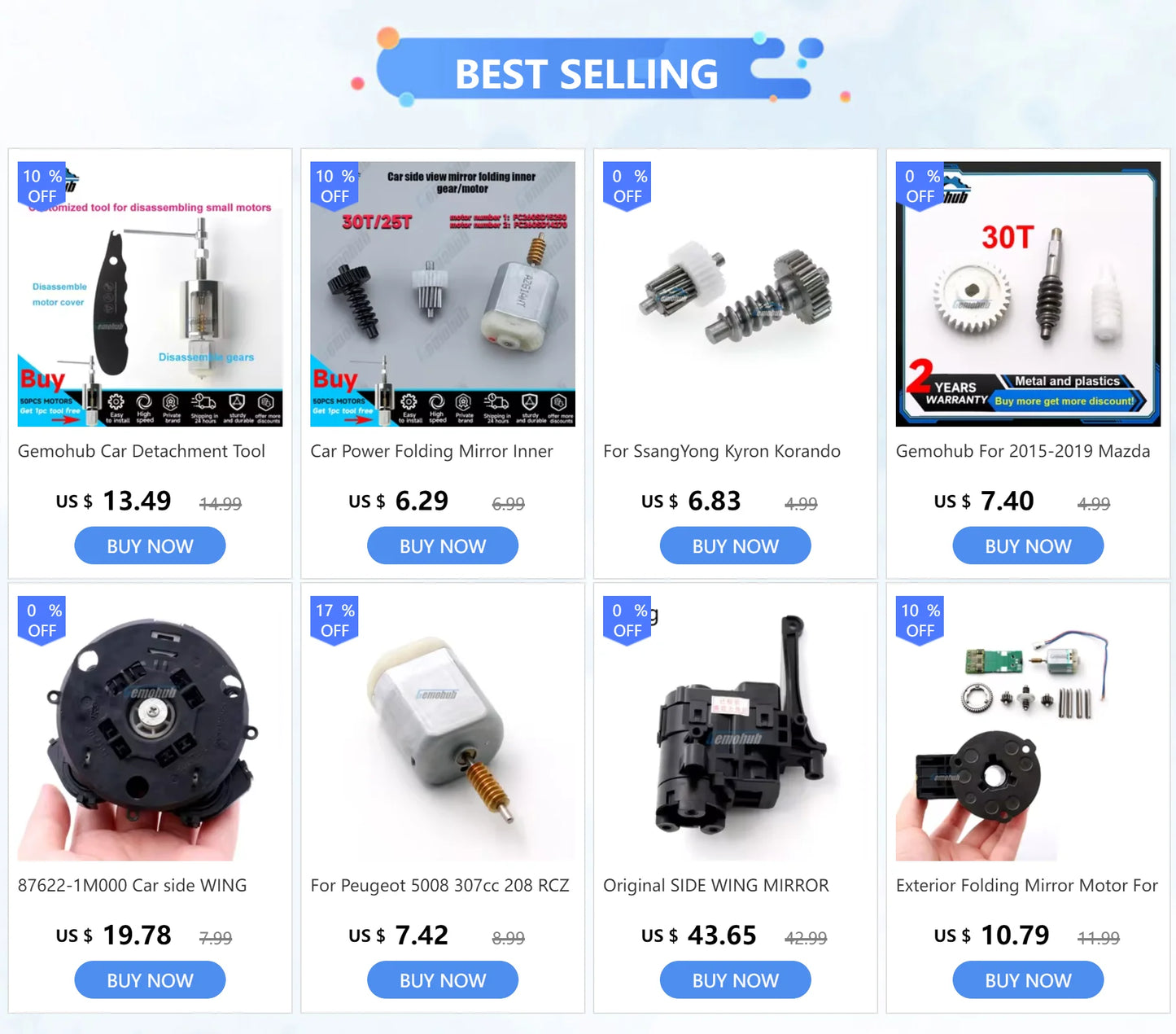 Car Rearview Mirror Fold Motor Gear for Chrysler Jeep Grand Cherokee Second Generation Jeep Liberty Chevrolet Trailblazer EXT