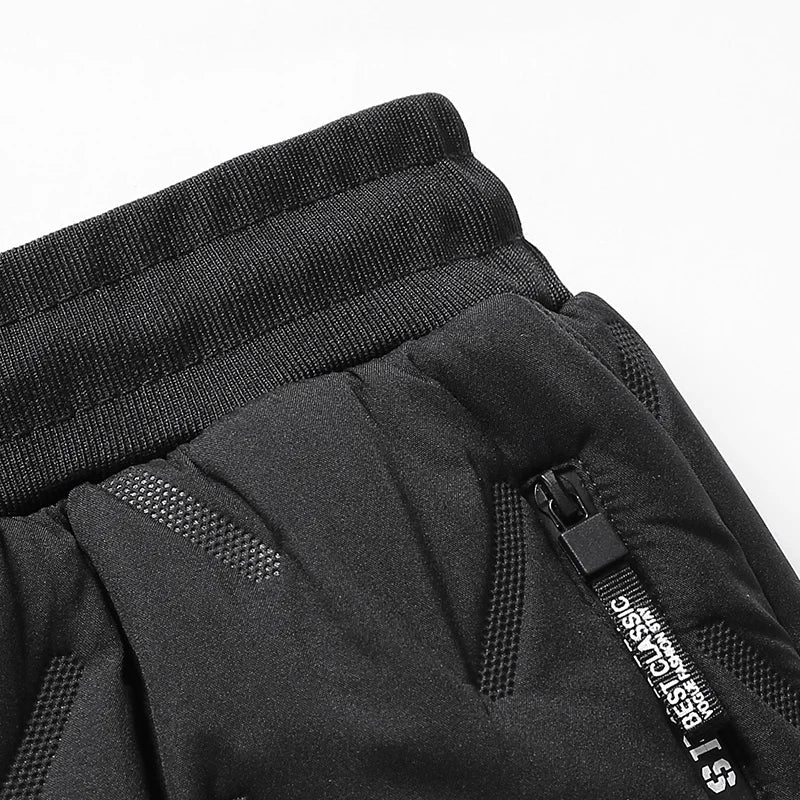 Winter Sweatwear Men Plush Thick Fleece Sweatpant Lambswool Thermal Trousers Casual Pants Waterproof Windproof Warm Pants