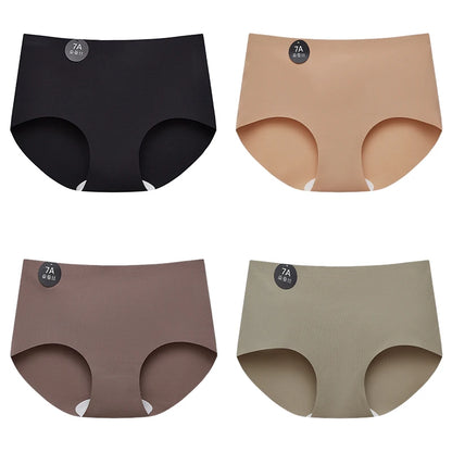 Falllsweet 4Pcs/Set Seamless Silk Briefs For Women Mulberry Silk Panties Comfortable Underpants Soft Lightweight Underwear M-2XL