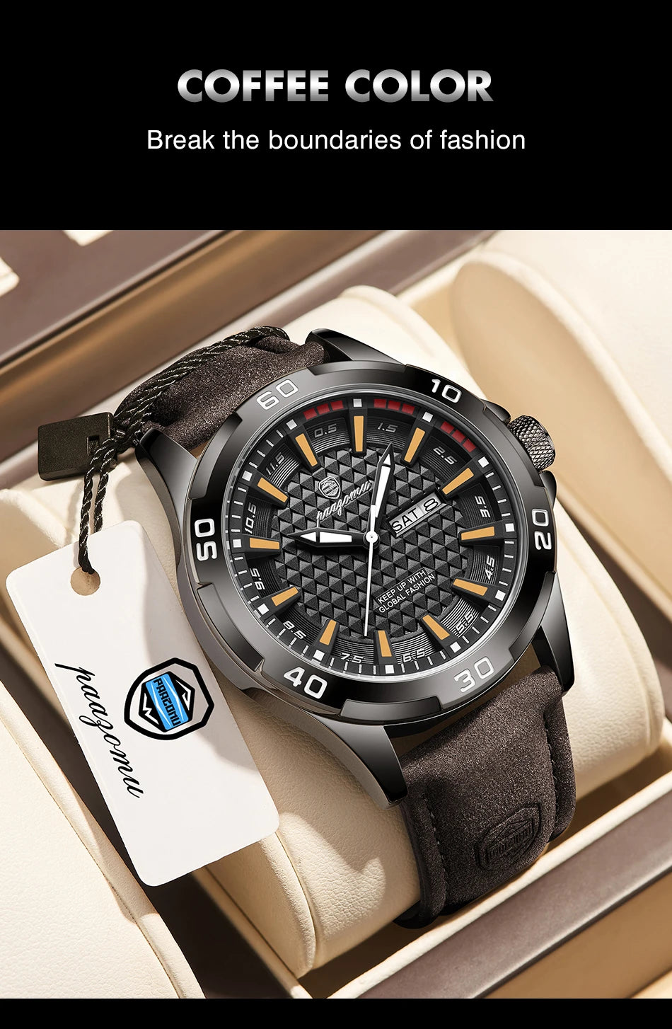 PAAZOMU Man Luxury Brand Watch Waterproof Luminous Date Week Men's Quartz Wristwatch Stainless Steel Fashion Sports Men Watches