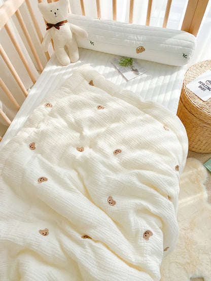 Baby Quilt Cartoon Bear Bunny Newborn Nap Quilts Soft Cotton Infant Blanket Spring Fall Winter Swaddle Wrapped Bedding 100*120CM