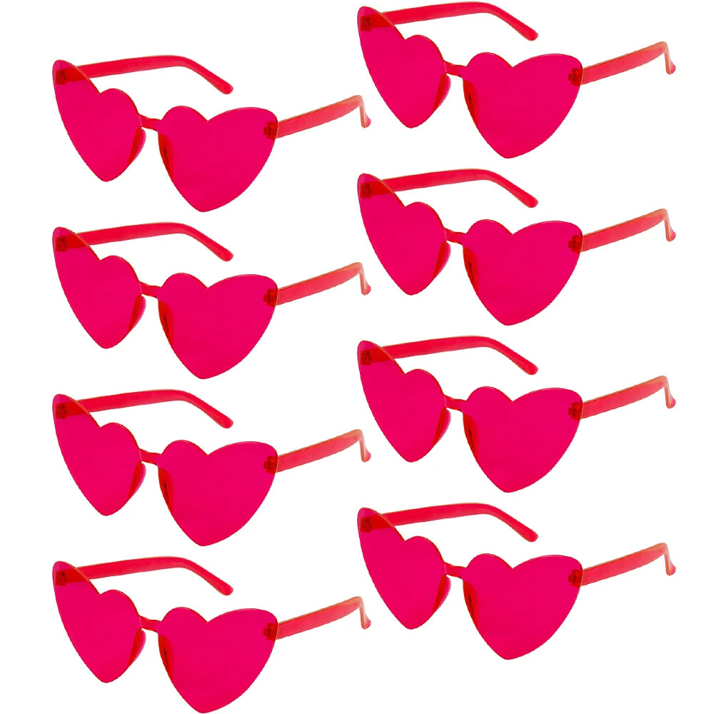 6/8/10/12pcs Wedding Bridal Shower Sunglasses Pink Red Heart Glasses Bride To Be Bridesmaid Gifts Bachelorette Hen Party Decors