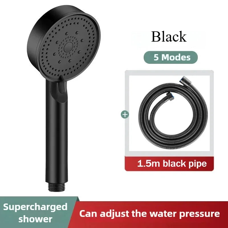 5 Modes Pressure Boost Shower Head Multifunction Adjustable Large Water Shower Nozzle Massage Bathroom Accessory Rain Shower