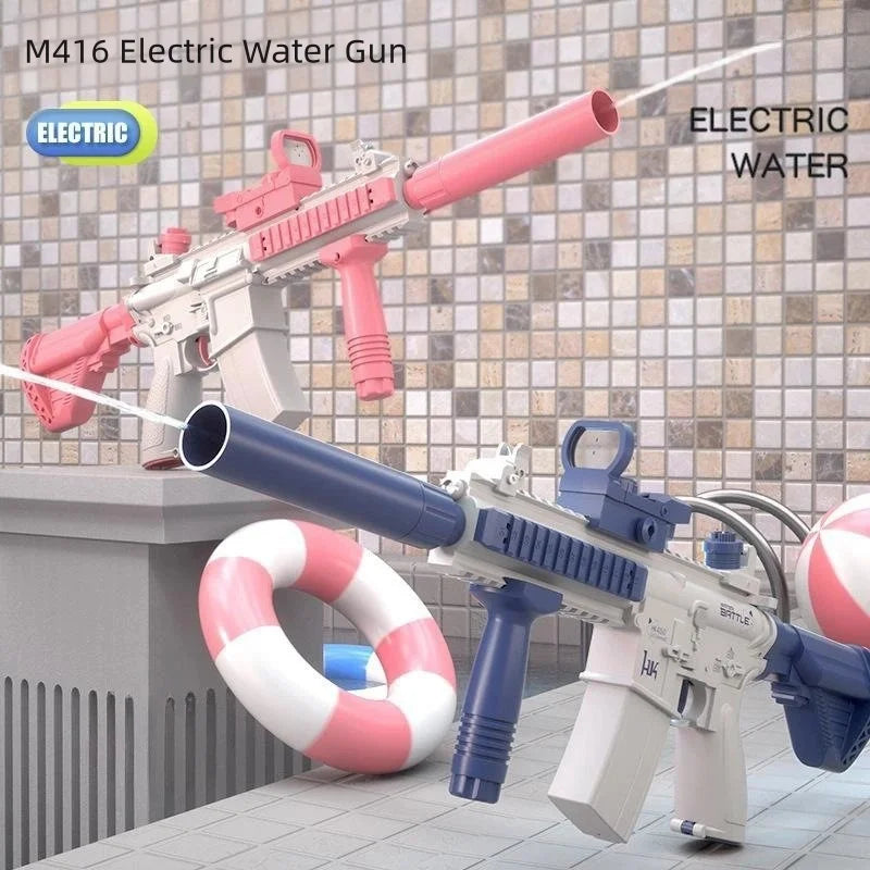 Hot-Selling M416 Electric Water Gun, Rechargeable High-Speed Continuous Water Spray Toy, Long-Range Water Play Toy, Suitable for Summer Swimming Pools, Parties, Beach Activities, Birthdays, Travel Souvenirs, Graduations, Part