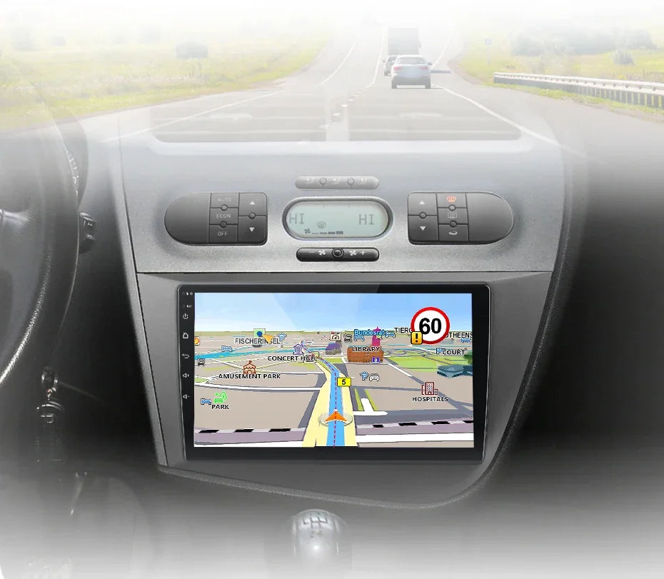 Junsun Wireless CarPlay Android Auto Car Radio for Seat Leon MK2 2005 2006 2007 2008 -2012 2 DIN Multimedia Stereo with Built-in Cooling Fan GPS Navigation SWC Bluetooth FM RDS DSP IPS Screen Car Intelligent Systems 4G WiFi 8
