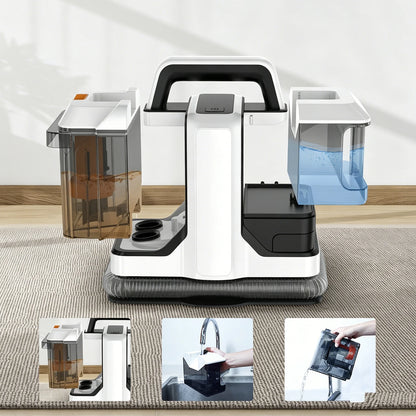 Portable Carpet Cleaner Machine 750W 15KPA Multifunctional Handheld Mite Remover Sofa Carpet Wet Cleaner for Sofa Car Seat