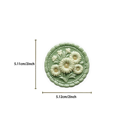 10/30/50pcs Vintage Wax Seal Stamp Aesthetic Stickers Transparent PET Decals DIY Scrapbook Phone Guitar Butterfly Flower Sticker