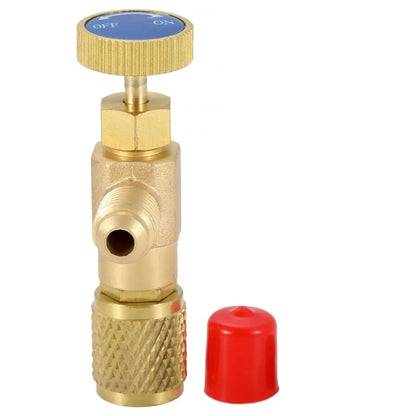 Air Conditioning Refrigerant Safety Valve R410A R22 1/4" 5/16" Refrigeration Charging Safety Liquid Adapter Hand Tool Parts