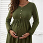 Maternity Dresses Photoshoot Women Clothes Summer Striped Short Sleeve Pregnant Button-down Casual Dress Fashion Shirt Clothing