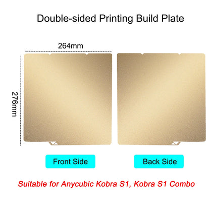 For Anycubic Kobra X, S1 S1C Build Plate Double Sided PEO PET PEY PEI Sheet Spring Steel Sheet for Anycubic Kobra S1 Combo Bed