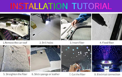 6W Car Starry Sky Light  LED  Auto Interior Decoration Accessories Lamp Car Roof Star Lights  Ceiling Fiber Optic Light