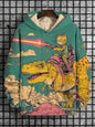 2026 Men's Hoodies Funny Cat Dinosaur UFO Art 3D Printed Cartoon Sweatshirt Men Women Tracksuit Oversized Casual Street Y2k Coat