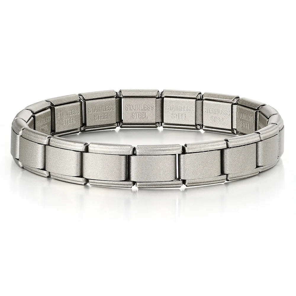 GEMOSA 9mm Width Italian Charm Bracelet Fashion Stainless Steel Bangle Elastic Link Chain High Quality Factory DIY