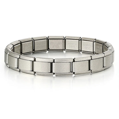 GEMOSA 9mm Width Italian Charm Bracelet Fashion Stainless Steel Bangle Elastic Link Chain High Quality Factory DIY