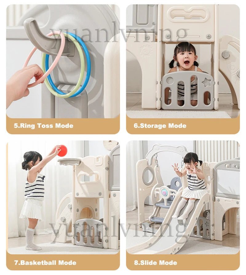 Multi-Function Children's Swing And Slide Set Baby Climbing Activity Toy Home Play Area for Kids