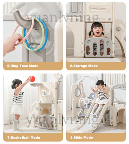 Multi-Function Children's Swing And Slide Set Baby Climbing Activity Toy Home Play Area for Kids