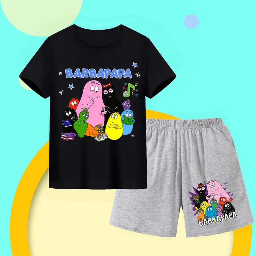 barbapapa Children's Suit for Girls Children's Clothing Girl Child Tracksuit Pajamas Kids Football Kits Korean Popular Clothes