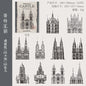 10pcs/lot Memo Pads Material Paper Medieval Castle Journal Scrapbooking paper Card Background Decoration Paper