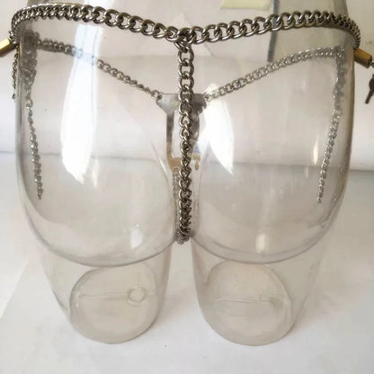 Stainless Steel Invisible Female Chastity Belt Sexy Briefs Leather Bondage Metal Chain Erotic Pants Adult Games BDSM Fetish Wear