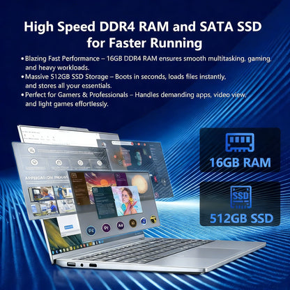15 inch Windows 11 Pro Laptops Intel Core I9-9900 16GB RAM 1TB SSD Office Gamer Study Notebook Computer PC