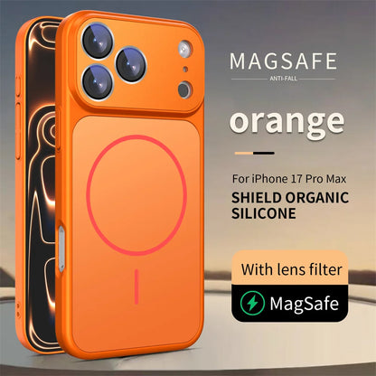 Luxury for Magsafe Magnetic Stand  Shockproof Phone Case for iPhone 17 Pro Max Air 16 Pro 15 14 13 Liquid Silicone Protect Cover