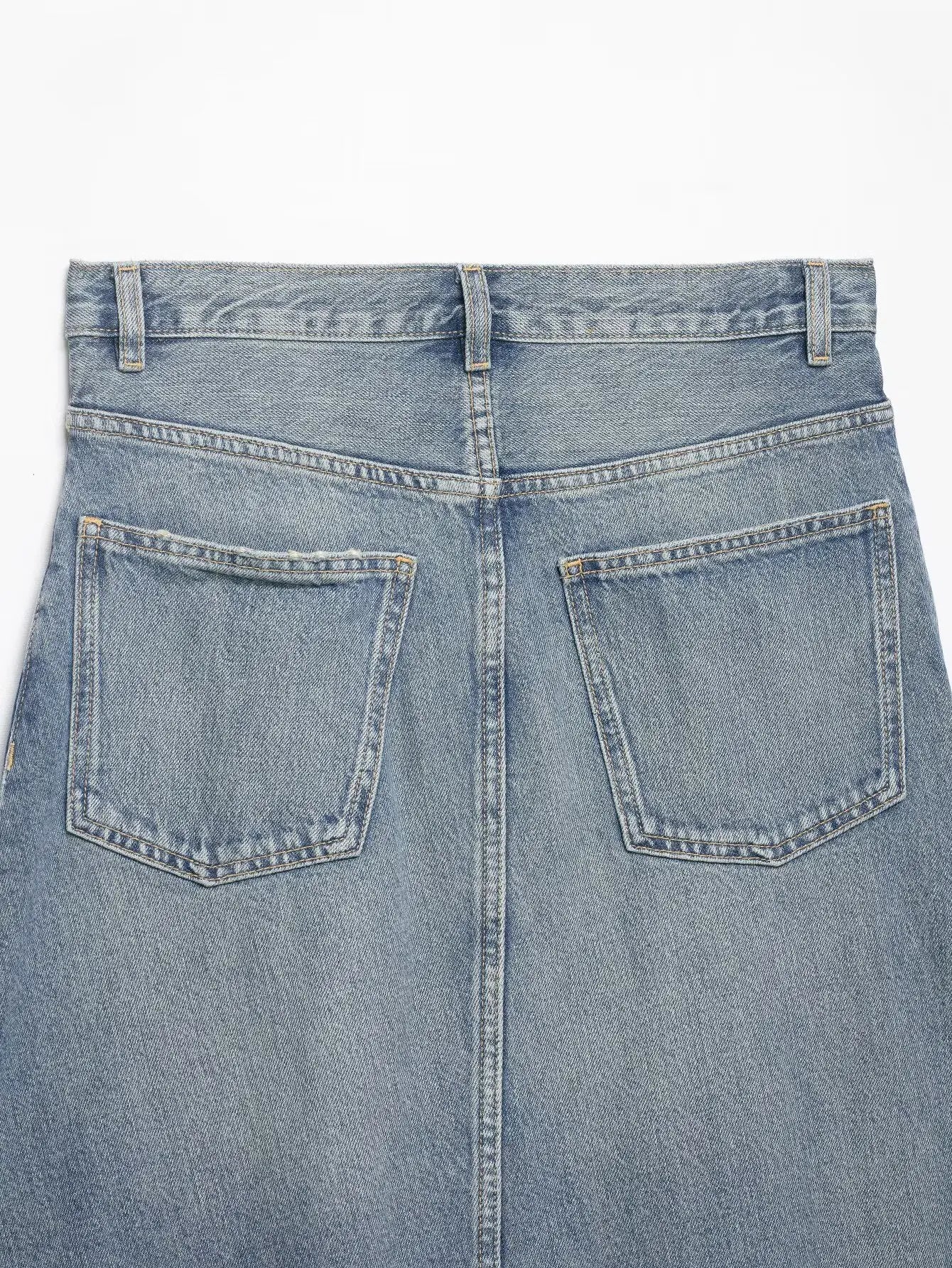 Women'sAsymmetric Denim Skirt New Spring Casual Mid Waist Pocket Women Lace Skirts Fashion Female Chic Skirts