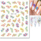 3d Nail Art Decals Elegant White RoyalBlue Roses Flowers Adhesive Sliders Nail Stickers Decoration For Nail Manicure