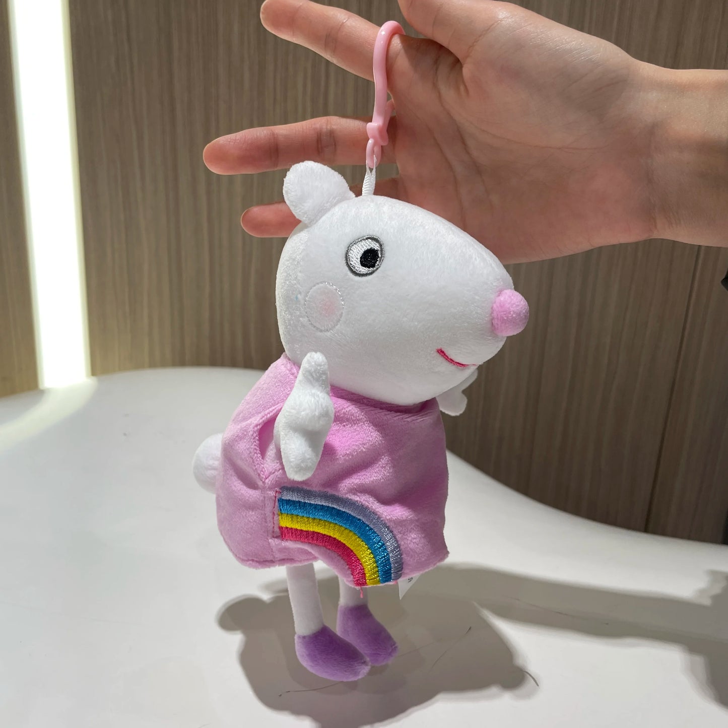16-19CM Genuine Peppa Pig Bundle pocket 8 Friends Daddy Mammy Peppa George Plush Bahs Stuffed Dolls Pajamas Peppa Kids Gift