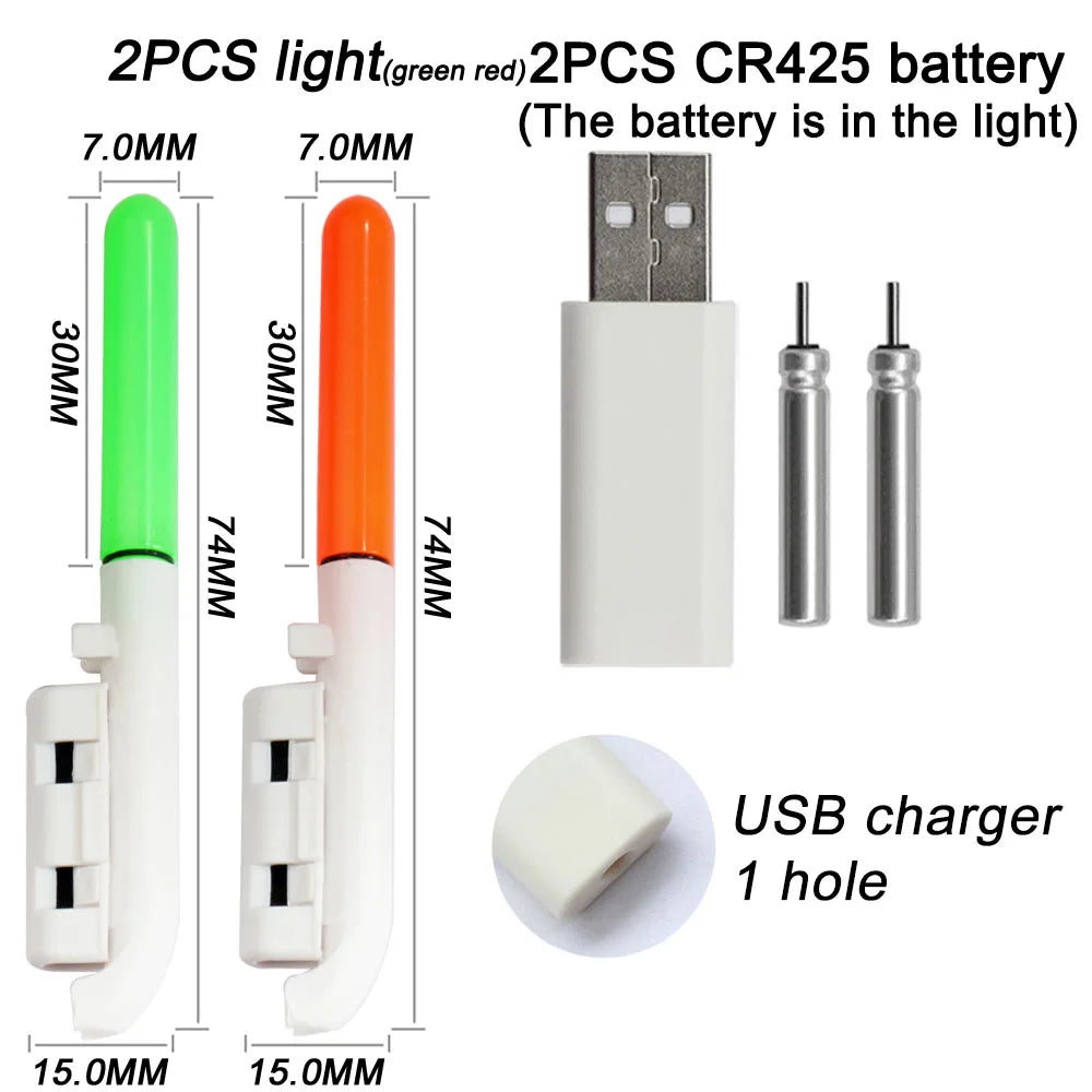 Electronic Fishing Light CR425 3.6V Battery USB Charge Rod Sense Strike Indicator LED Stick Pesca Tackle Night Bright Flash Lamp