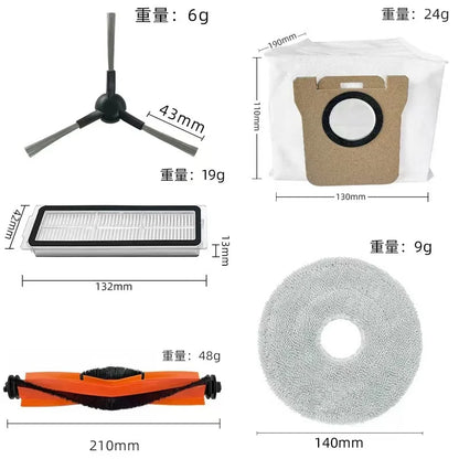 Compatible For Xiaomi Robot Vacuum X20 Pro / D102GL Accessories Main Brush Side Brush Hepa Filter Mop Cloth Dust Bag Replacement