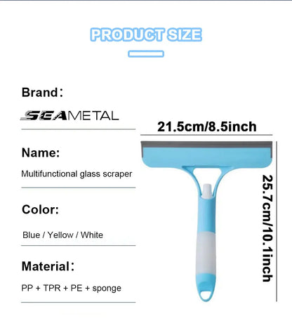 SEAMETAL 3 IN 1 Car Scraper Window Cleaning Wiper Muitifunctional Glass Brush Silicone Squeegee for Car Household Cleaning Tools