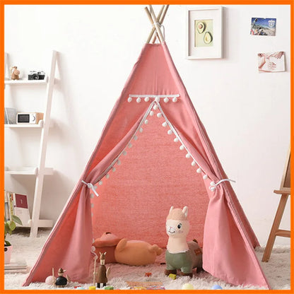Portable Children Play Tent 1.6m/1.3m Indoor Play House Wigwam Child Tipi Teepee Toddler Ball Pit Castle Play Room for Girls