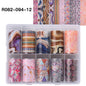 10 Patterns New Metal Nail Foils for Transfer Paper Stickers Floral Chameleon Nails Wraps DIY Water Marble Nail Art Decorations