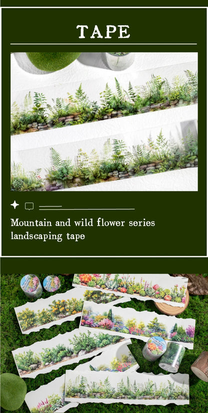 50mm*2m Plant flower landscape PET Tapes Creativity Scrapbooking Hand Account Adhesive hand made Diy Junk Journal Craft Supplies