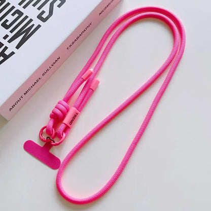 Adjustable Fashion Anti Loss Phone Lanyard 120CM Crossbody Neck Cord Wrist Strap for iPhone 17 Pro Max Case Chain Two Ring Rope