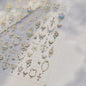 Shiny Jelly Butterfly Charming Golden Gradient Bowknot 5D Self Adhesive Nail Art Sticker Flower Petal Rhinestone Manicure Decals