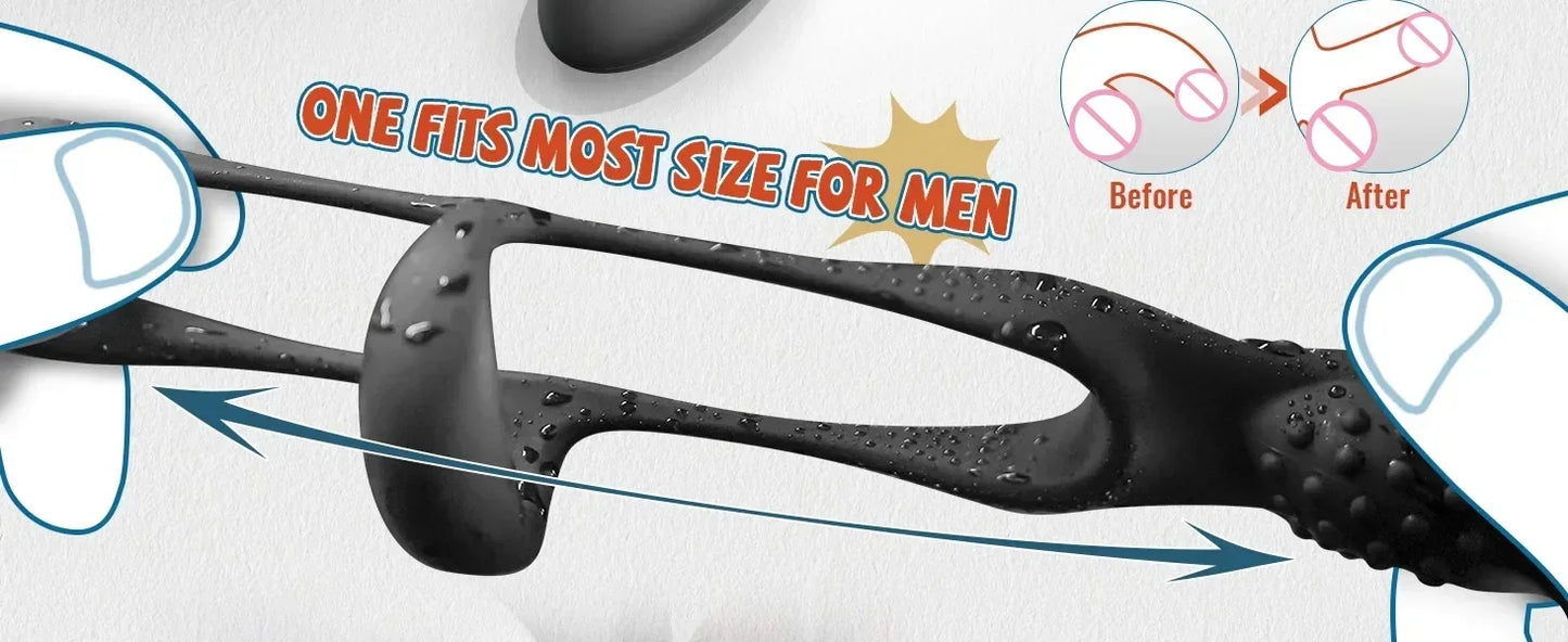 Male Prostate Massager Vibrator 360 Anal Beads Penis Ring 3 Rotation 10Vibration Modes Remote Butt Plug Sex Toys for Couples Men