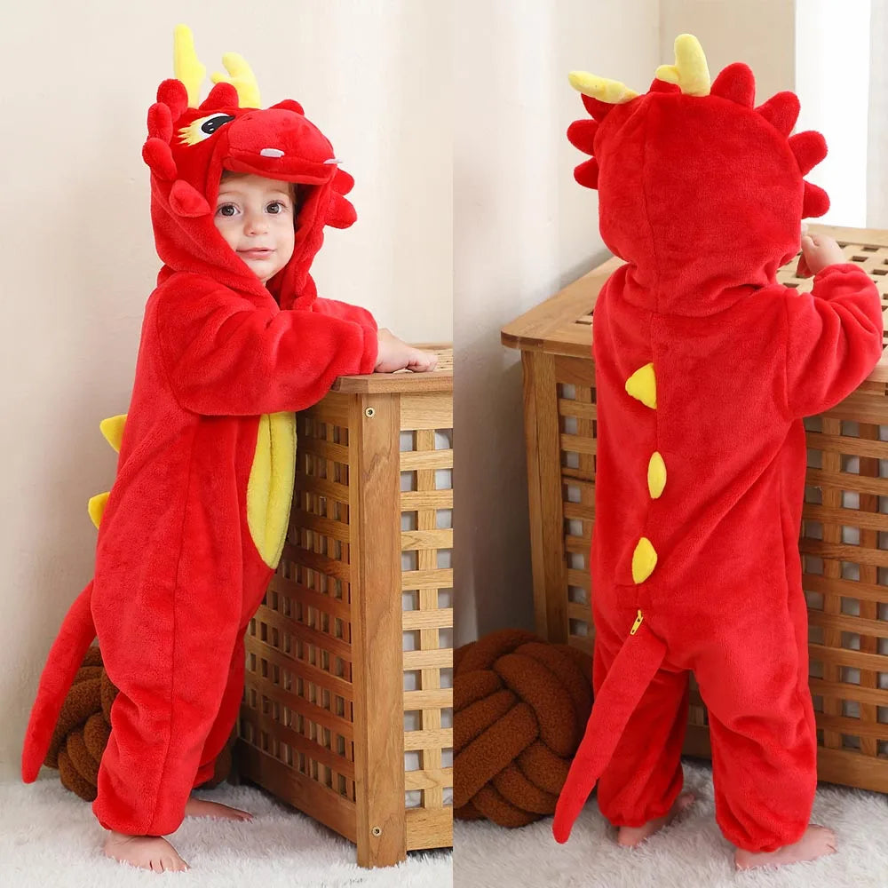 Baby Clothes Winter Pajamas Flannel Thermal Pijamas for Toddler Kids Boys Girls Squirrel Cow Onesies Infant Jumpsuit Pyjamas