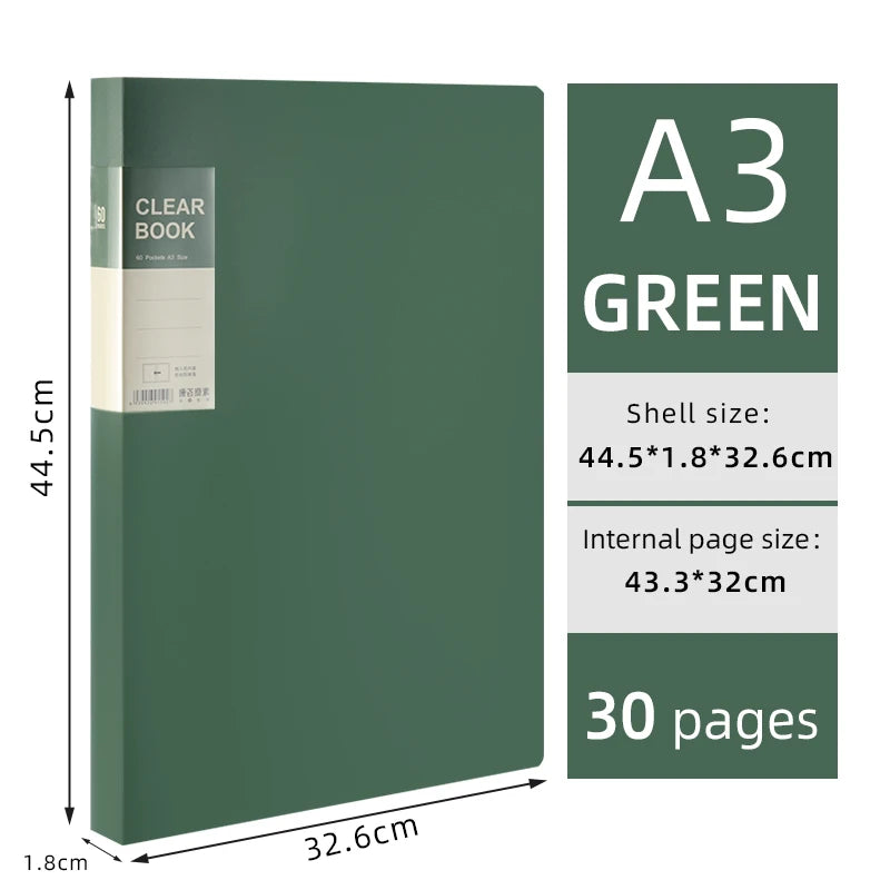 A3 Side-Entry Art Portfolio for Students - Painting Folder, Poster, Sketch Paper, Insert Pockets, Certificate Holder 20-60Pages