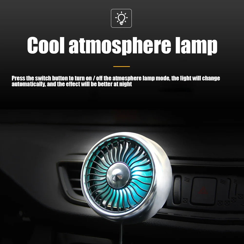 EAFC Car Fan USB Powered Electric Car Cooling Fan Portable 3 Speeds Strong Airflow Air Circulation Fan for Car Van Truck SUV