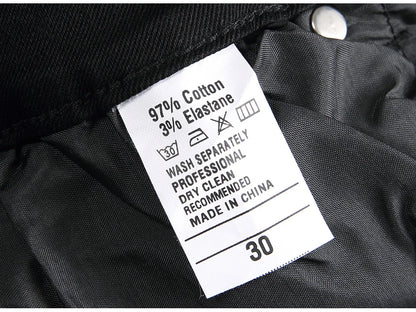 Men Classic Pure Black Jeans All Match Stretch Denim Pants Casual Plus Size Slim Straight Trousers